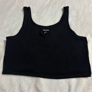 Wild Fable Black Cropped V-Neck Tank Top